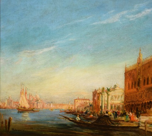 Venise, Bassin de Saint-Marc et Palais Ducal - Ecole française du XIXe - Romano Ischia